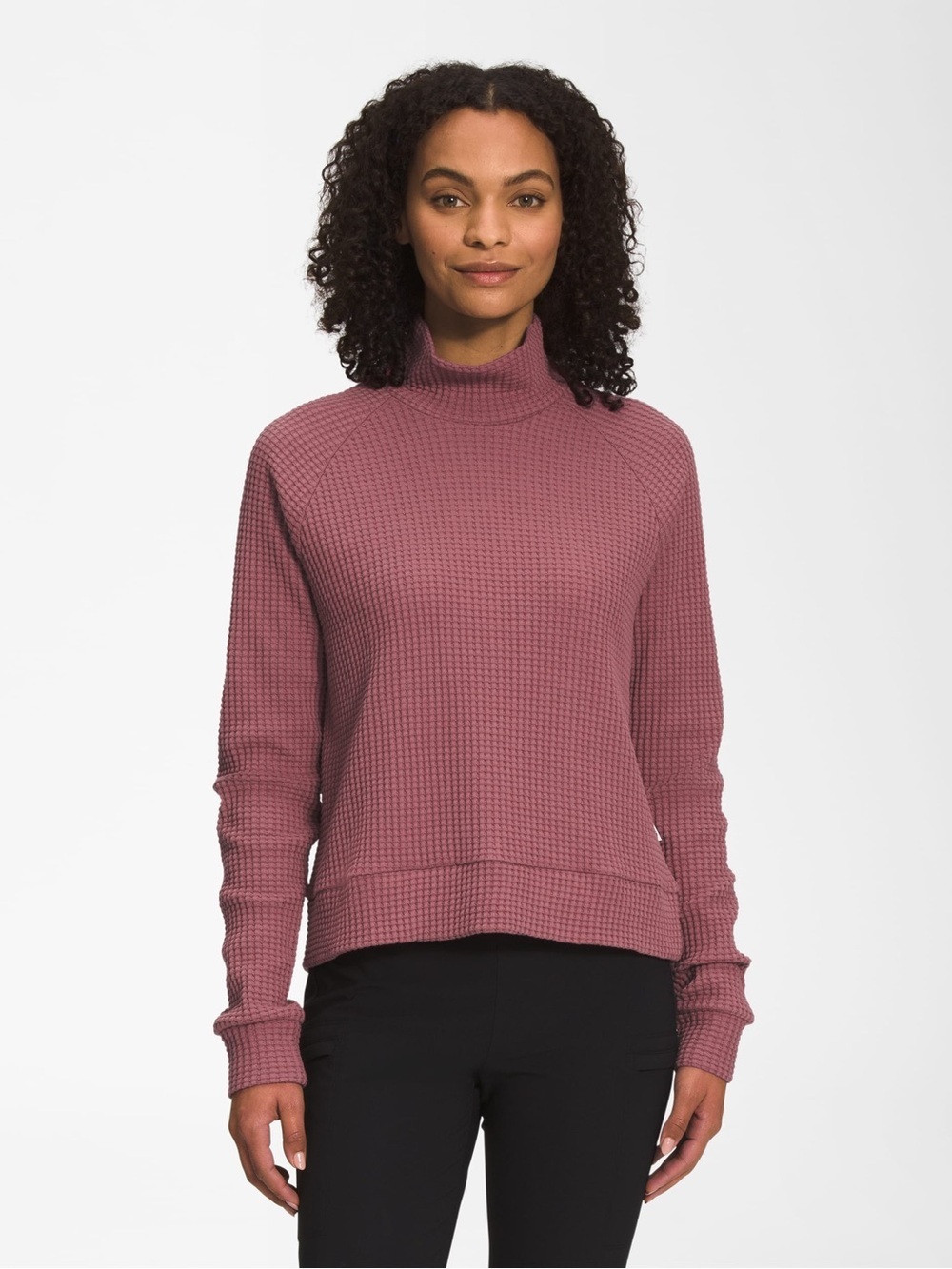 NWT North Face Long Sleeve Mock Neck Chabot waffle knit sweater Cabincore Small